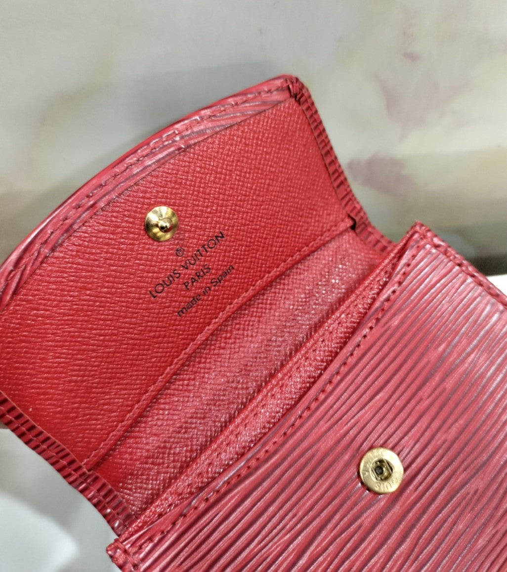 LV Porte Monnaie Simple Coin Purse Epi Red