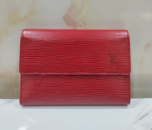 Lv Toledo Portefeuille Tresor Wallet Epi Red