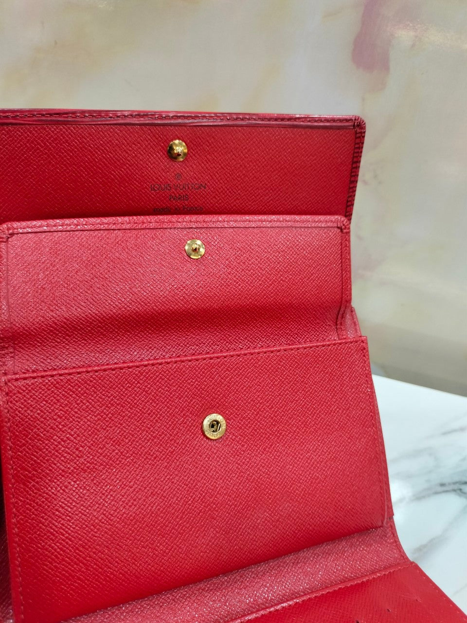 Lv Toledo Portefeuille Tresor Wallet Epi Red