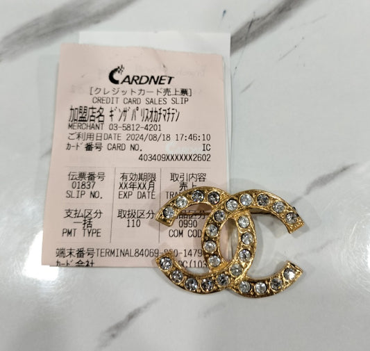 Chanel Brooch Crystal Gold GHW