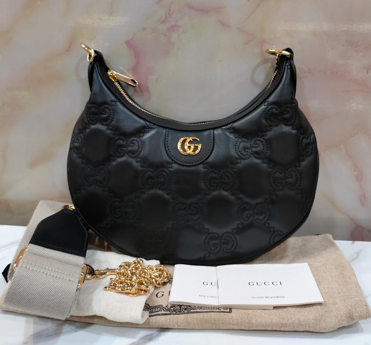 *NEW* Gucci Padded Chained Black GHW 2024