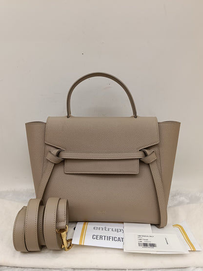 Celine Micro Belt Grained Light Taupe GHW 2021