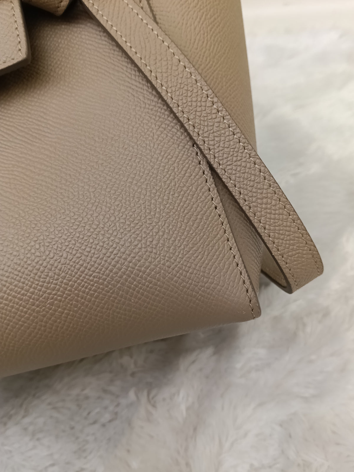 Celine Micro Belt Grained Light Taupe GHW 2021