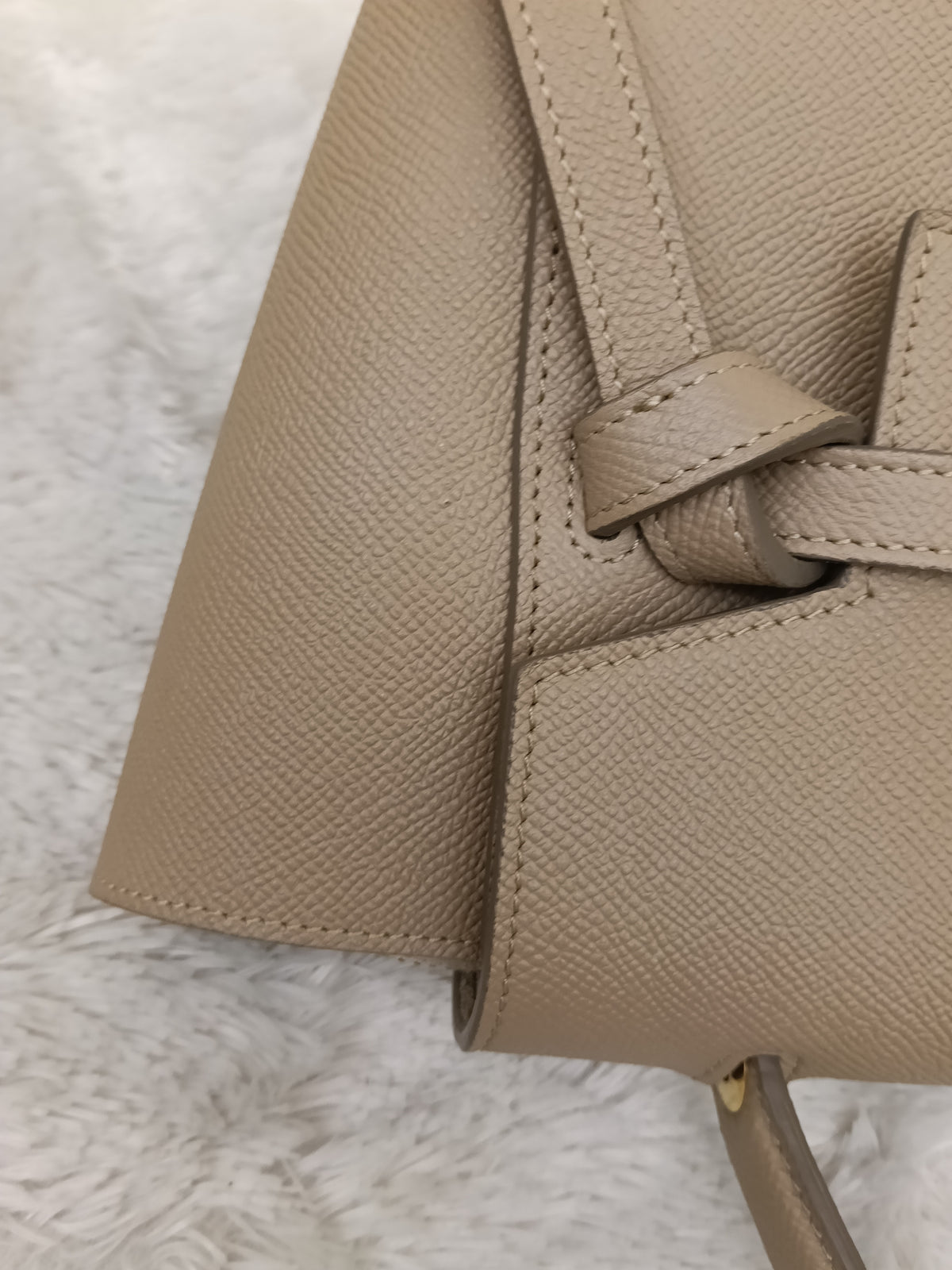 Celine Micro Belt Grained Light Taupe GHW 2021