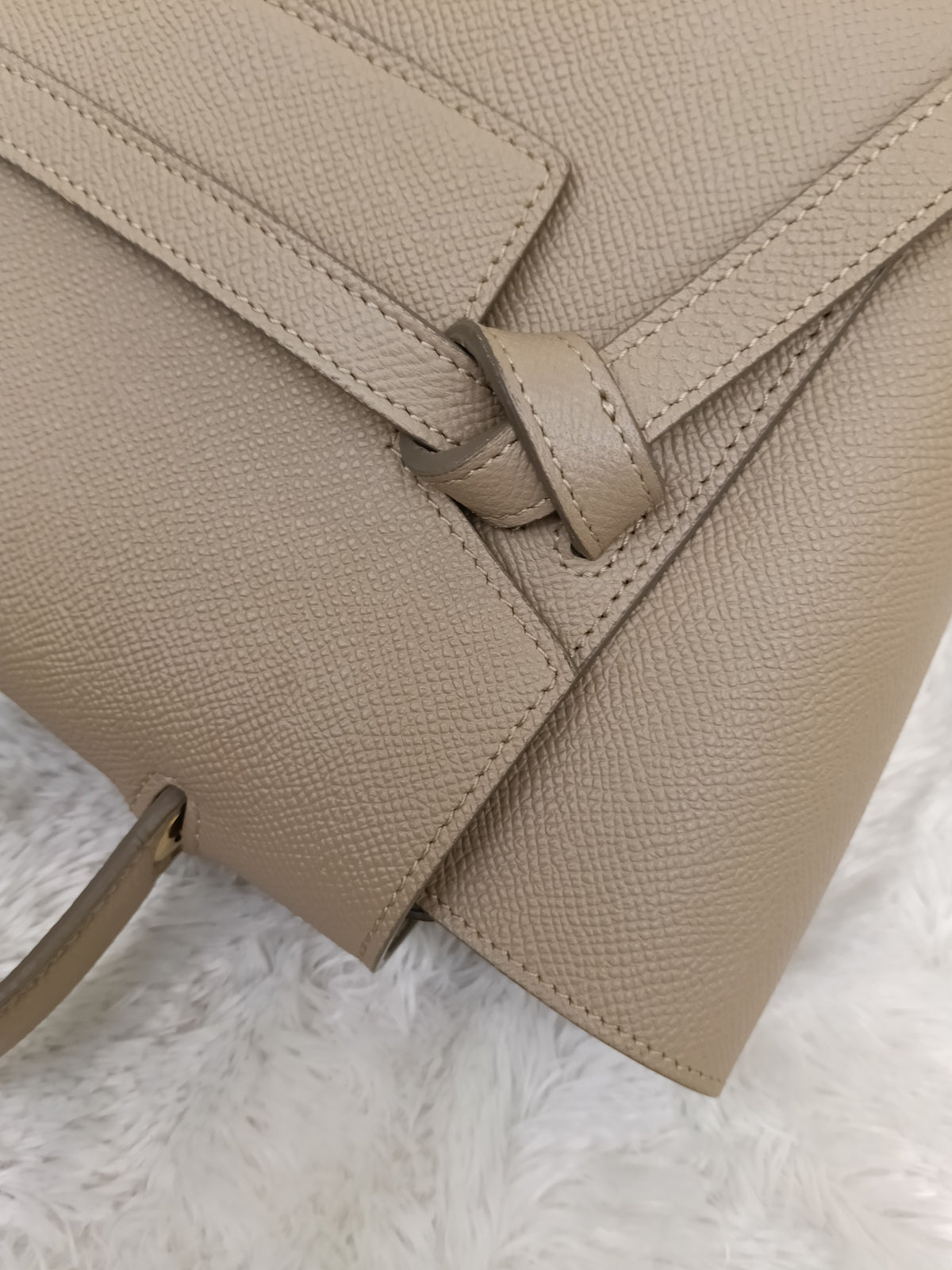 Celine Micro Belt Grained Light Taupe GHW 2021