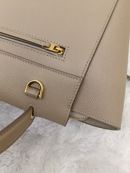 Celine Micro Belt Grained Light Taupe GHW 2021