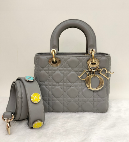 Lady Dior Small Lamb Grey GHW 2016