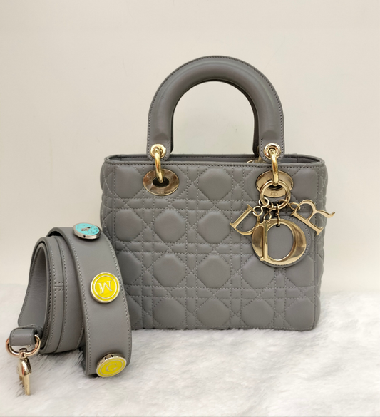 Lady Dior Small Lamb Grey GHW 2016