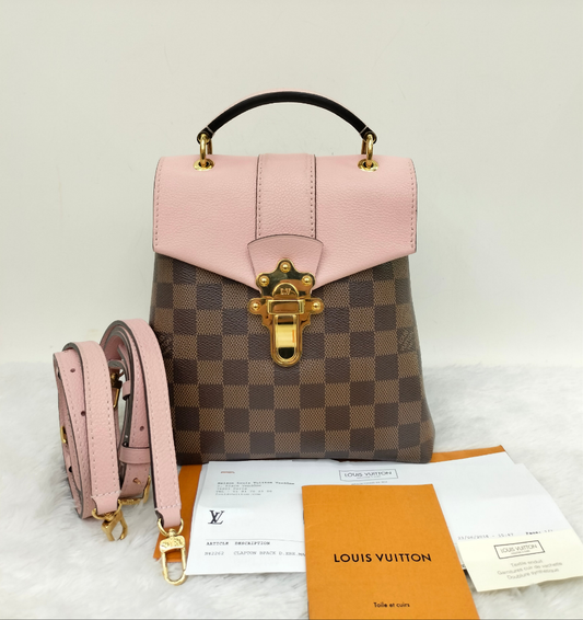 LV Clapton Backpack Damier Magnolia 2018