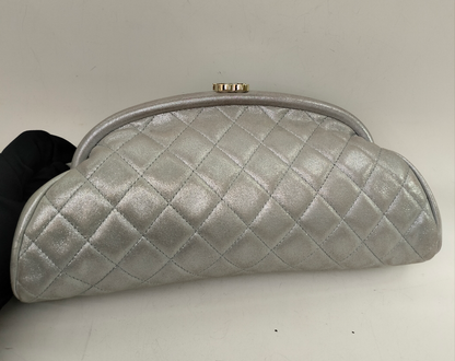 Chanel Timeless Clutch Metallic Silver GHW #15