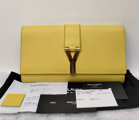 YsL Chyc Ligne Clutch Yellow GHW 2013