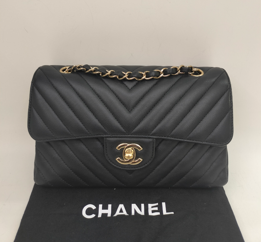 Chanel Small Chevron Caviar Black GHW DF #31