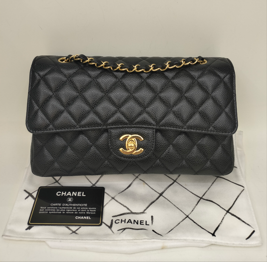 Chanel Medium Caviar Black GHW DF #24