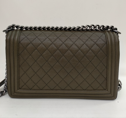 Chanel Boy 28 Caviar Khaki RHW #23