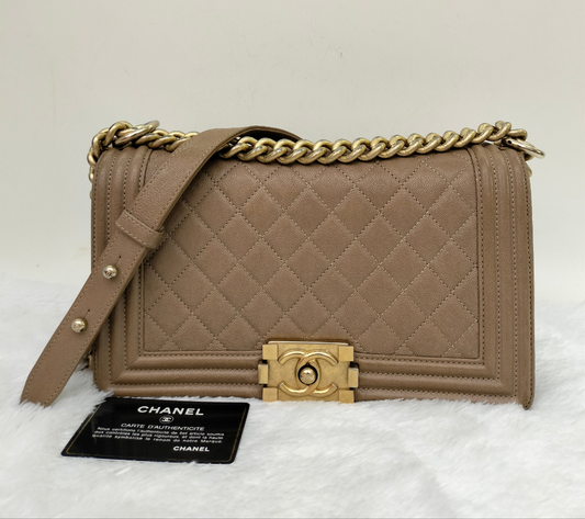 Chanel Boy 25 Caviar Caramel GHW #27