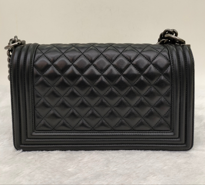 Chanel Boy 25 Lamb Black RHW #24