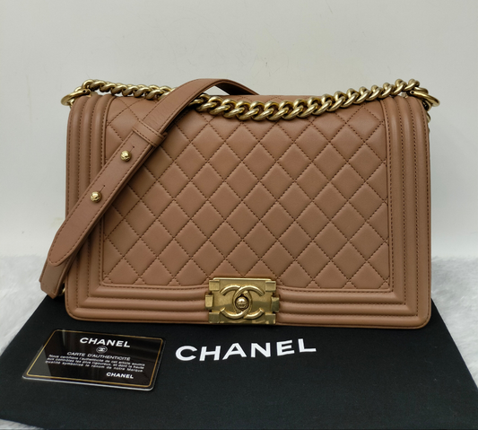 Chanel Boy 28 Lamb Nude GHW #21