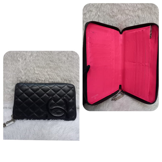 Chanel Long Wallet Zip Cambon Black Lamb #16