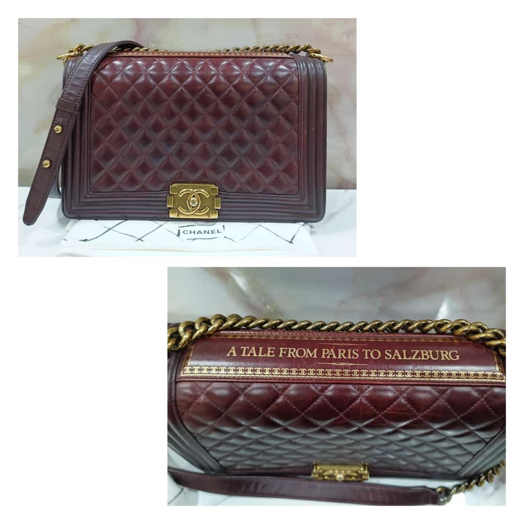 Chanel Boy 28 Paris Salzburg Calfskin Maroon Limited RGHW #21