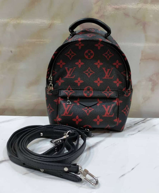 LV Palmsprings Backpack Mini Infra Rouge Black 2016