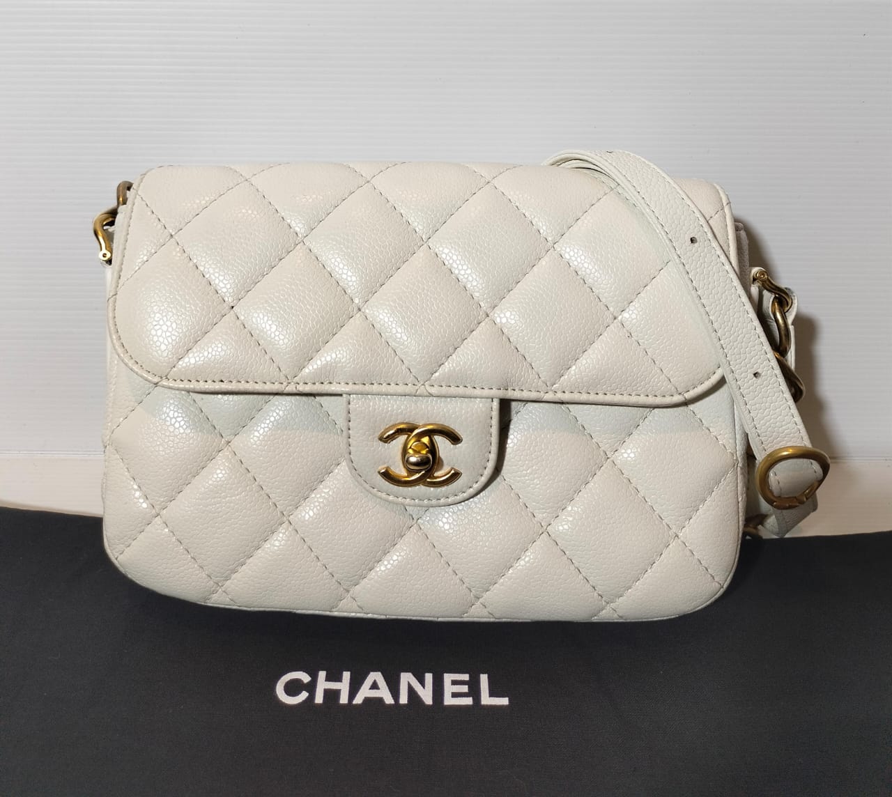 Chanel Seasonal White Caviar GHW (CHIP)