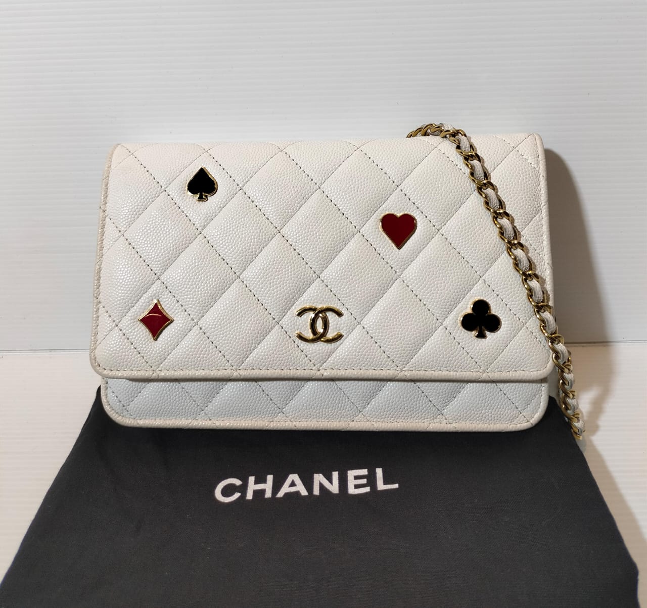 Chanel WOC Caviar Casino White GHW (CHIP)