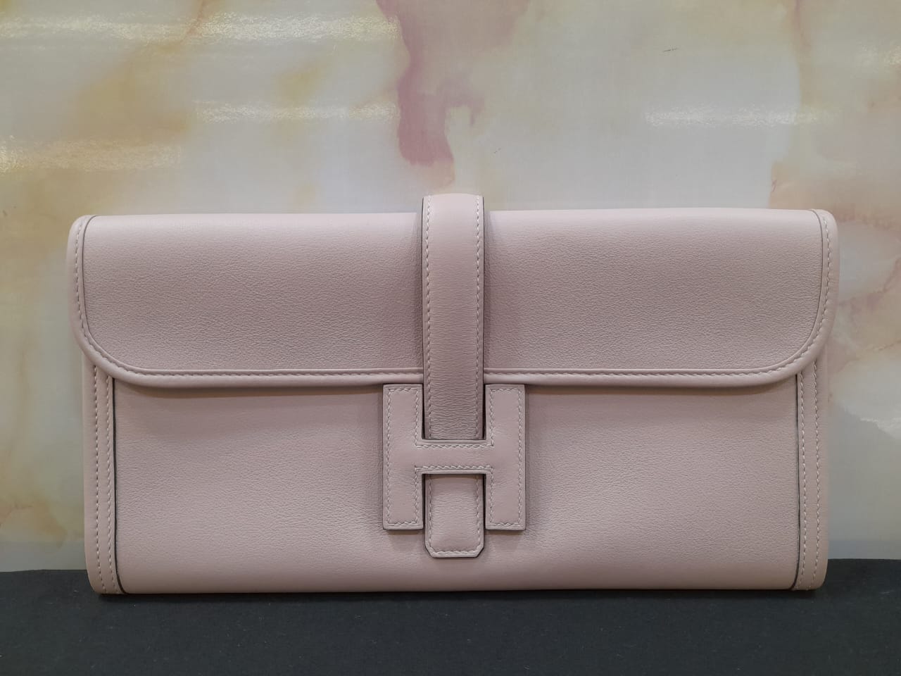 Hermes Jige Elan29 Mauve Pale Swift Clutch #T