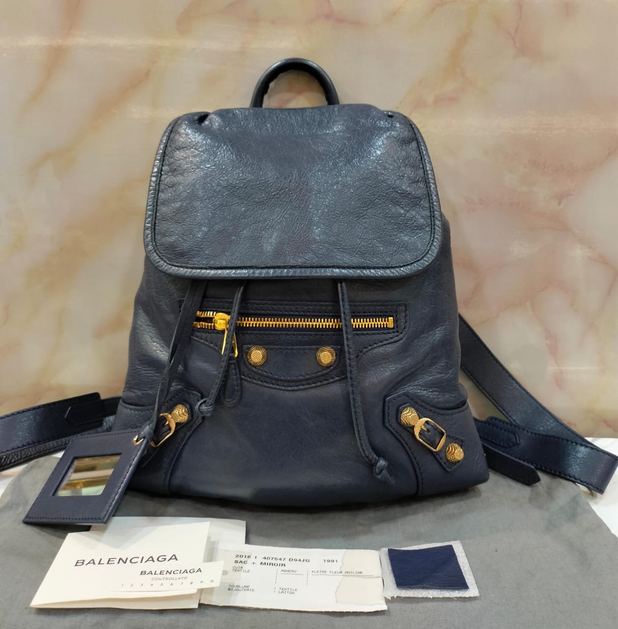 Balenciaga Backpack Giant Navy GHW 2016