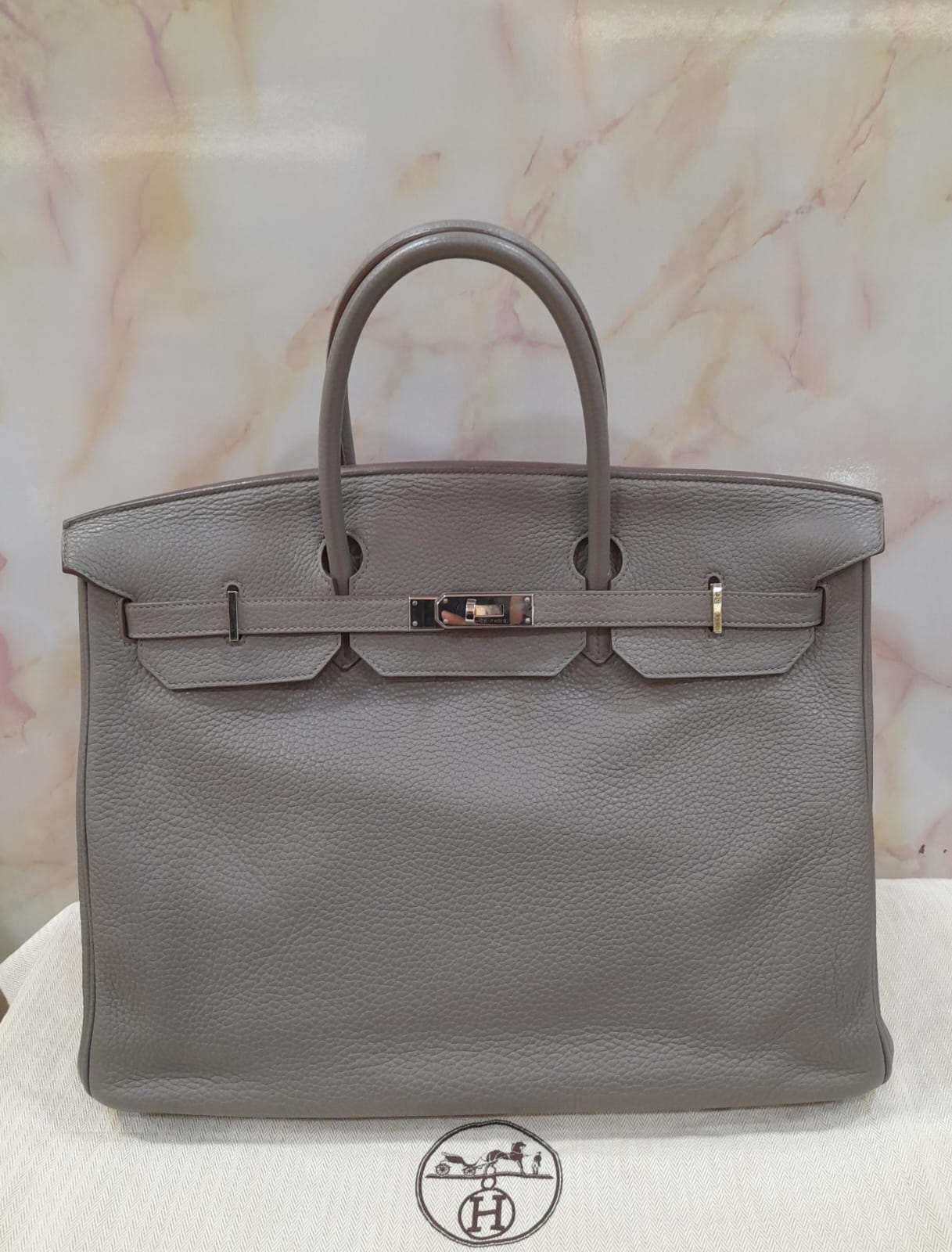 Birkin40 Togo Etain PHW #O Square