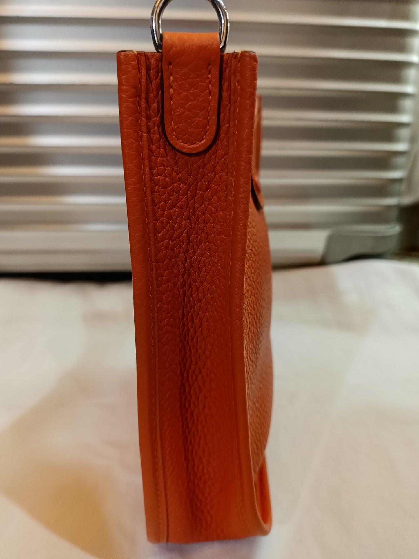 Hermes mini Evelyn orange clem PHW #A