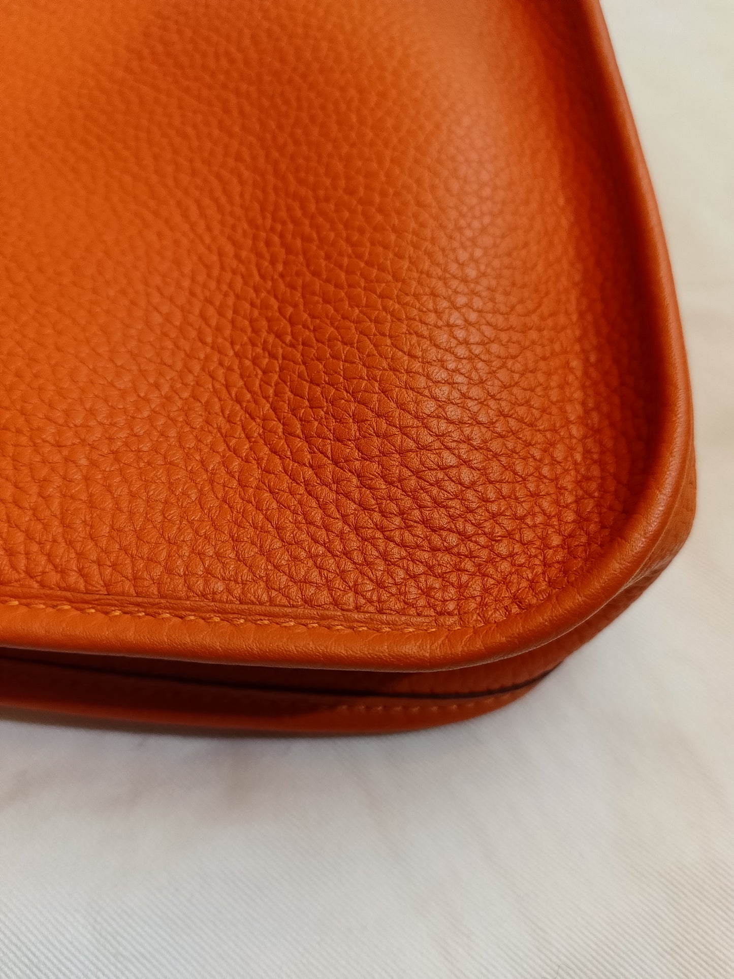 Hermes mini Evelyn orange clem PHW #A