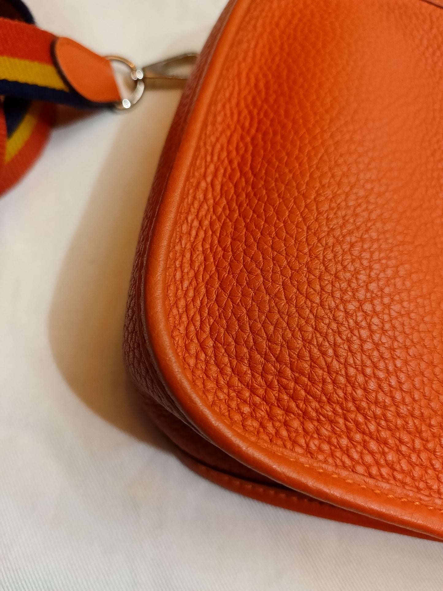 Hermes mini Evelyn orange clem PHW #A