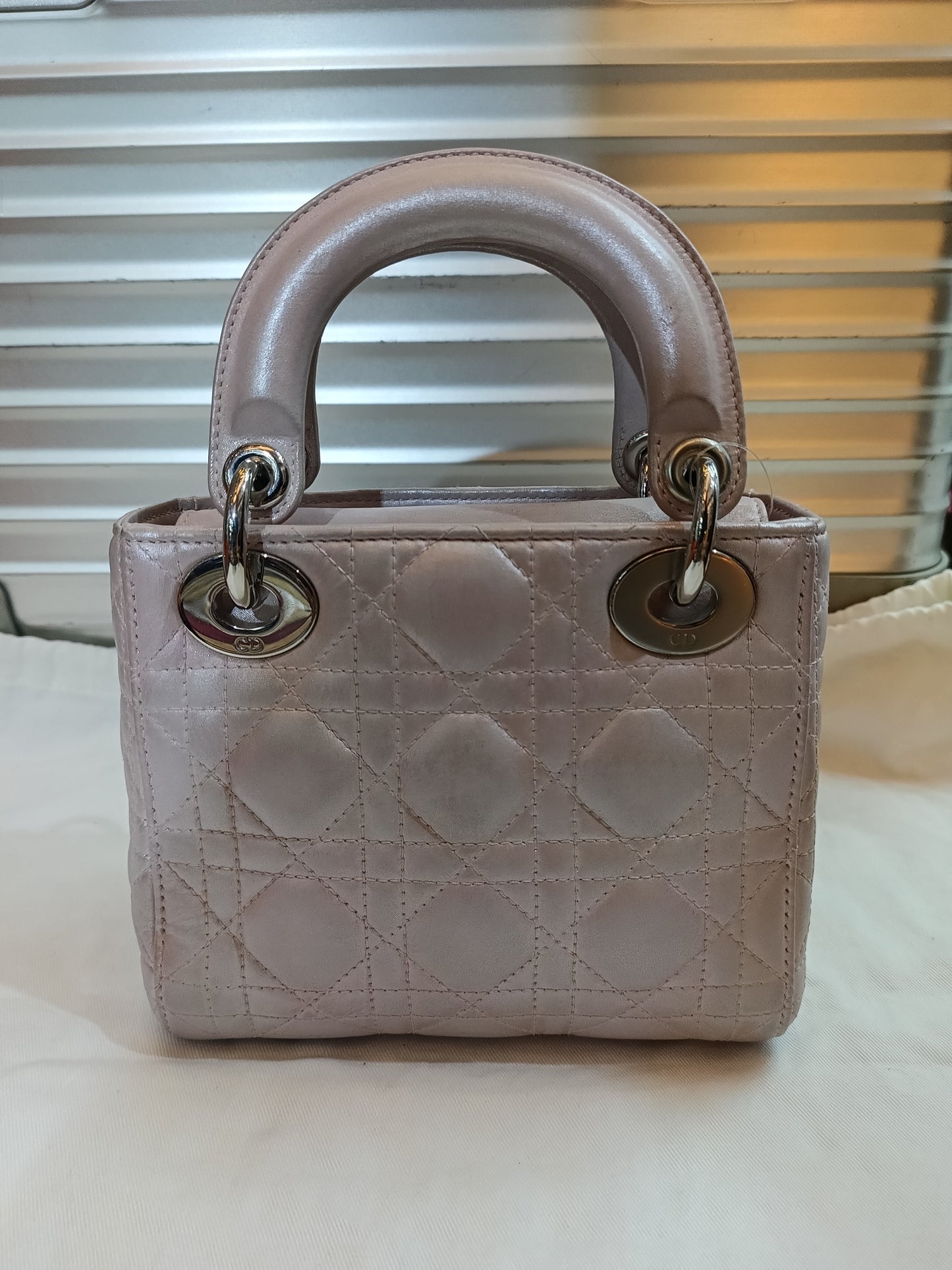 Lady Dior mini satin dusty pink SHW 2016