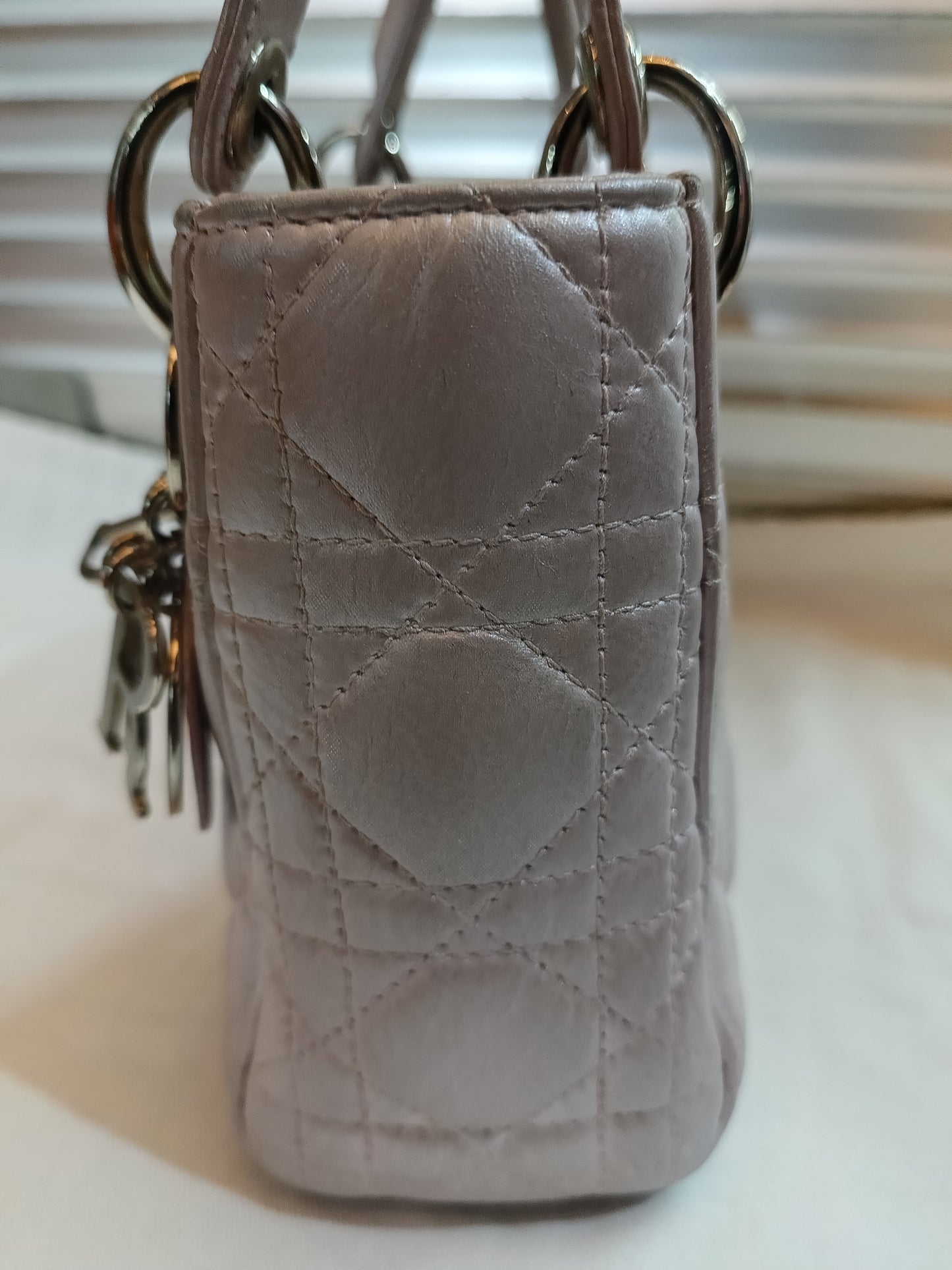 Lady Dior mini satin dusty pink SHW 2016