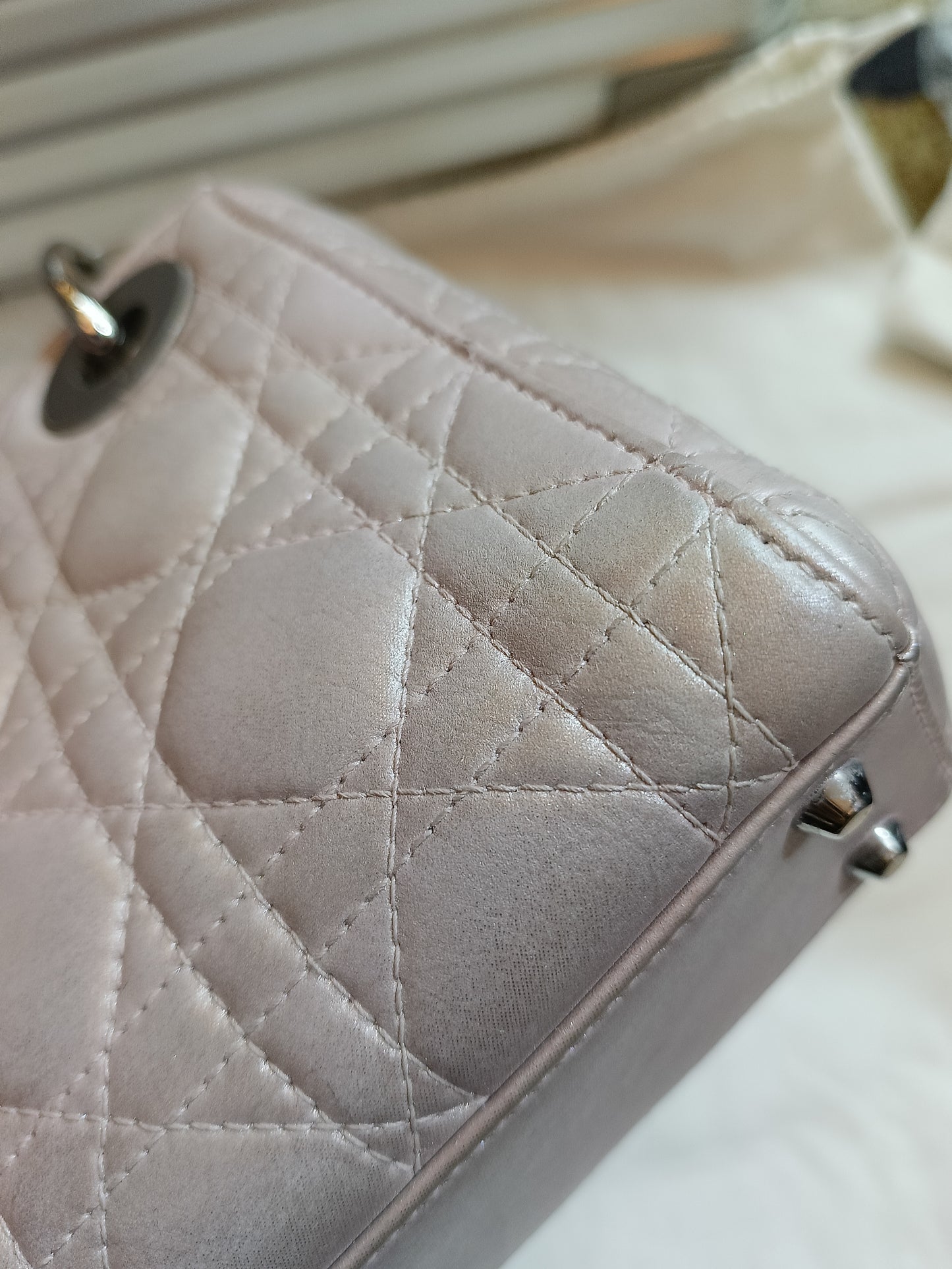 Lady Dior mini satin dusty pink SHW 2016