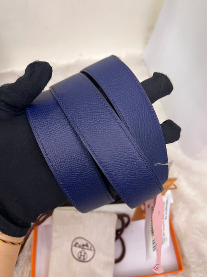 Hermes Belt Pendetif Kara Bois Petrole Blaeu Paon Sise 100 #R Square (Receipt, Buckle, DB, Box)