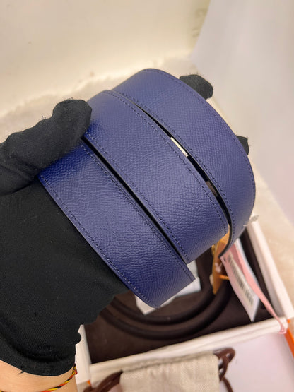 Hermes Belt Pendetif Kara Bois Petrole Blaeu Paon Sise 100 #R Square (Receipt, Buckle, DB, Box)
