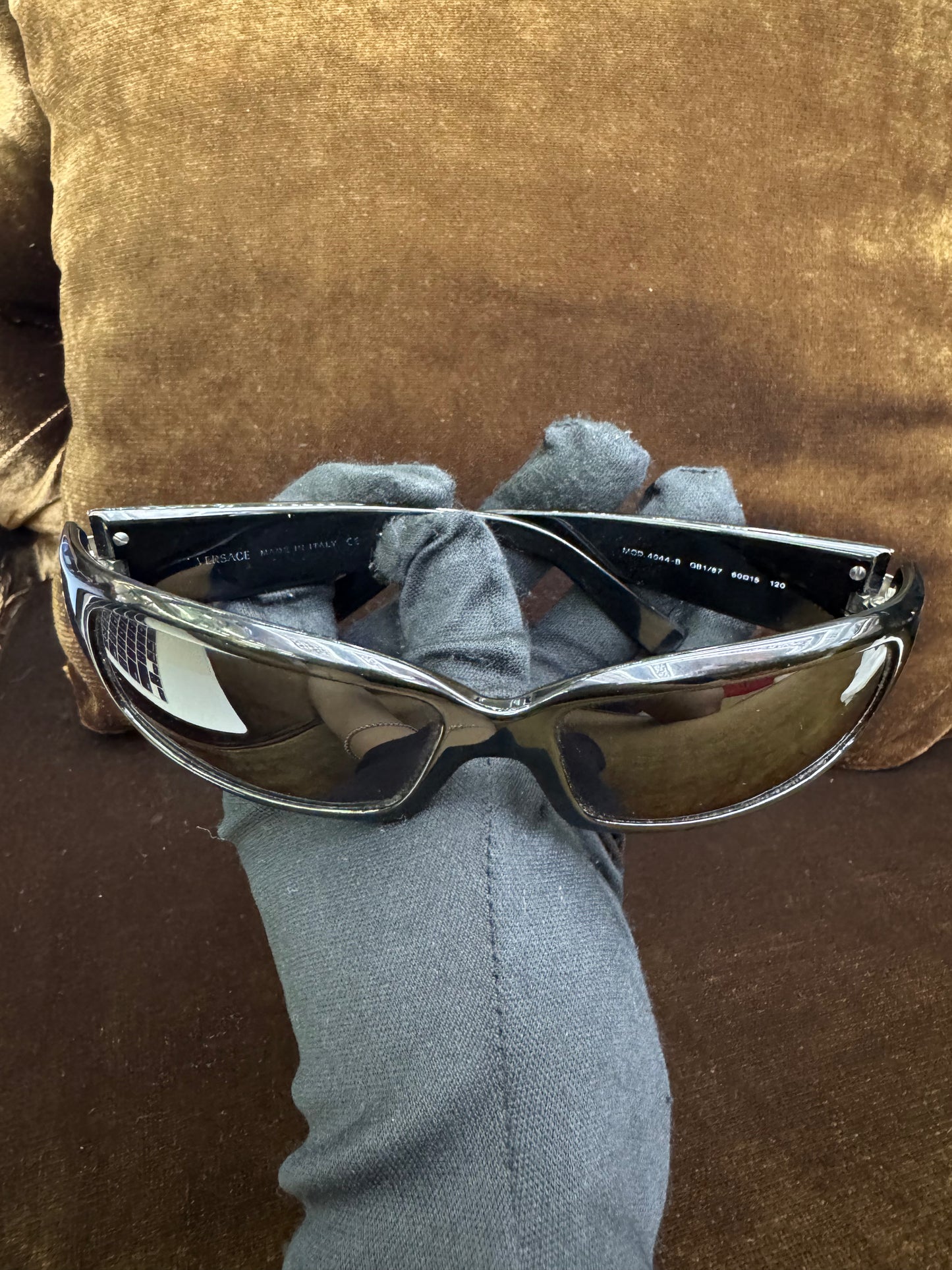Versace Sunglasses Trim Aviator Swarovski Crystal Black