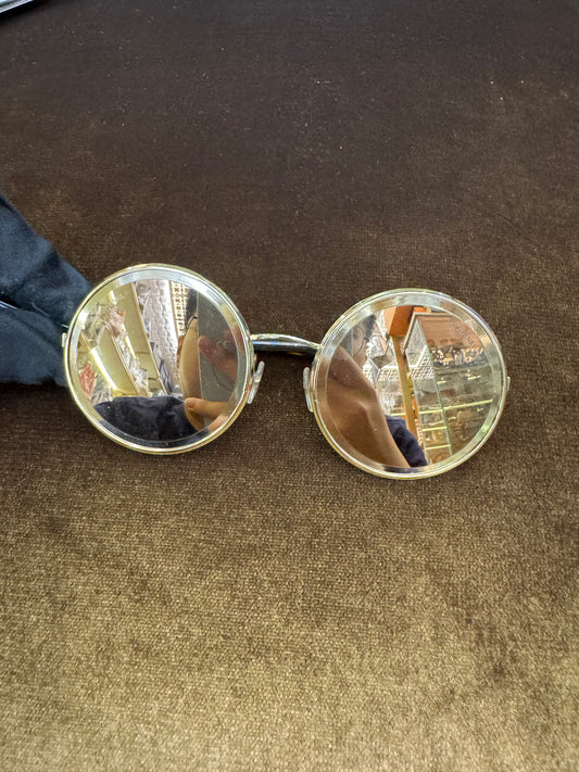 Chanel Sunglasses Metal Round Gold (DB,Box)