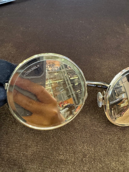 Chanel Sunglasses Metal Round Gold (DB,Box)