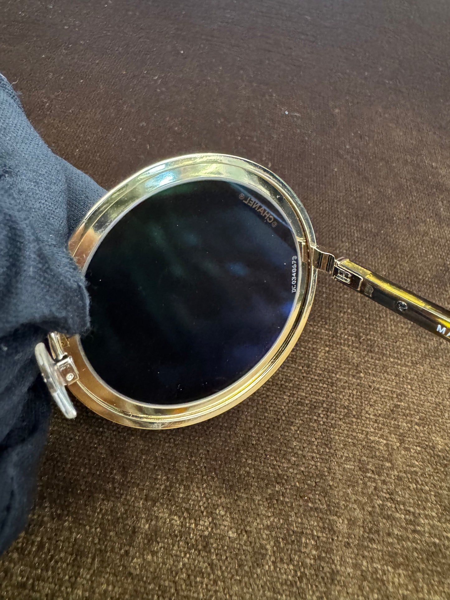 Chanel Sunglasses Metal Round Gold (DB,Box)