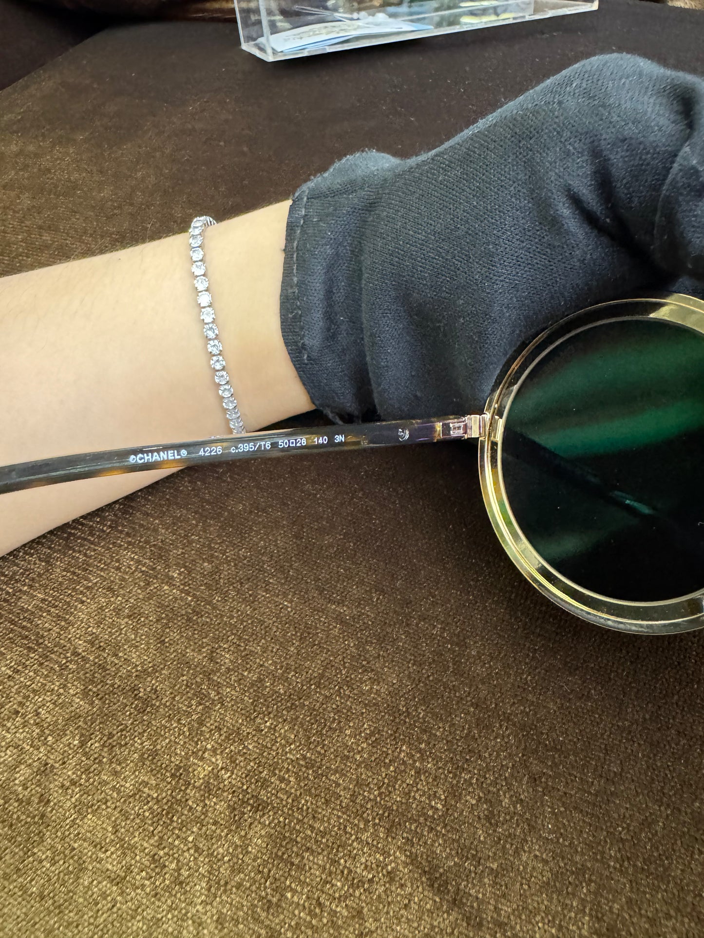 Chanel Sunglasses Metal Round Gold (DB,Box)