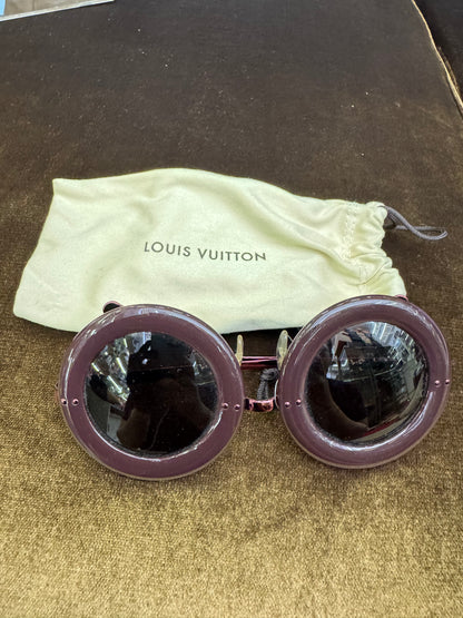 LV Sunglasses Nelly Plum Round Frame (DB,Box)
