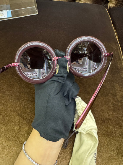 LV Sunglasses Nelly Plum Round Frame (DB,Box)