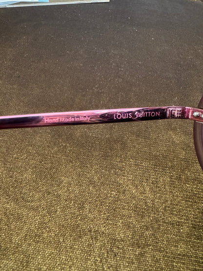 LV Sunglasses Nelly Plum Round Frame (DB,Box)