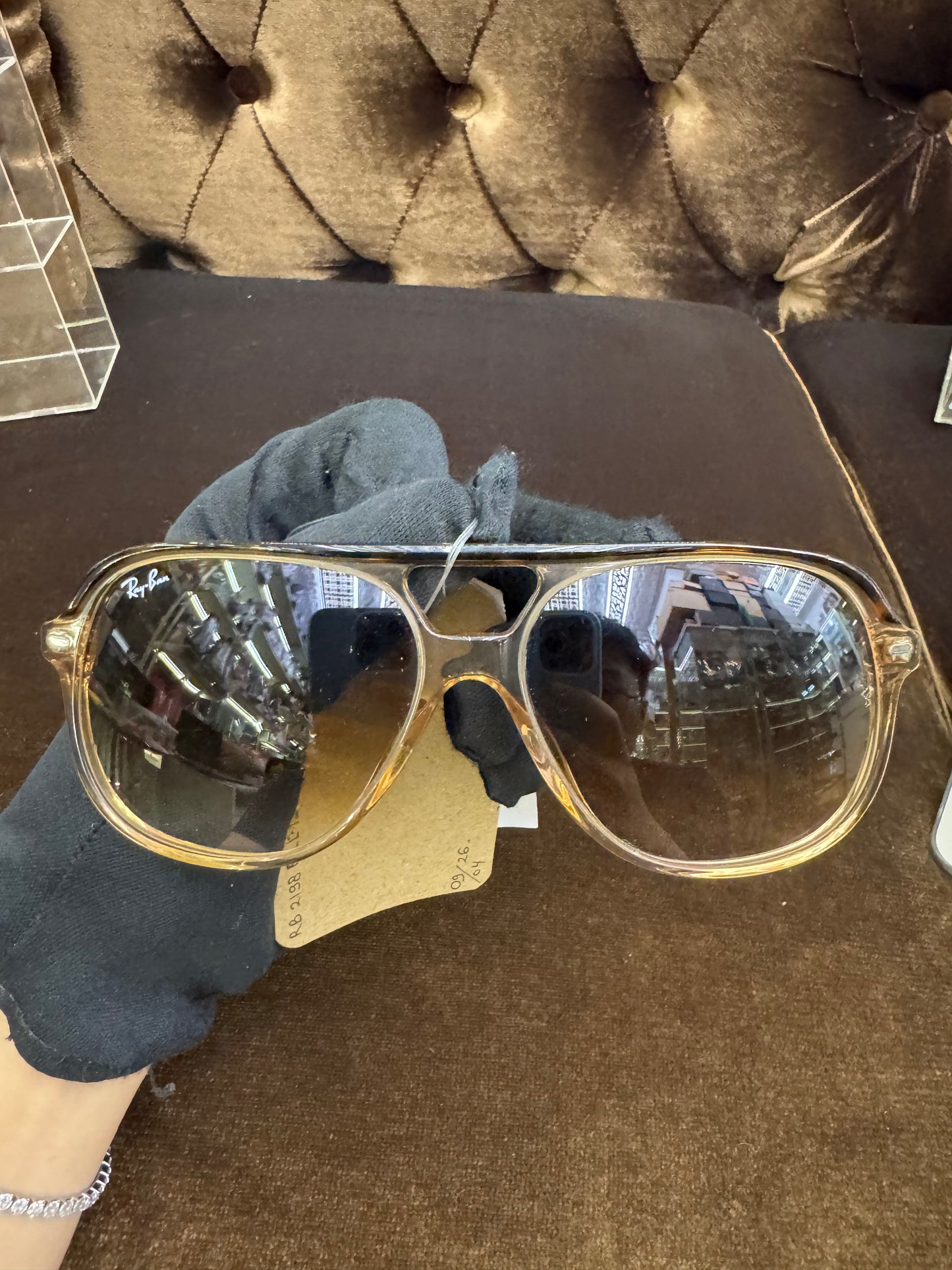 Rayban Sunglasses Havana On Transparent Brown Light Brown ( Rec, Booklet, Flanel, Case, Box)