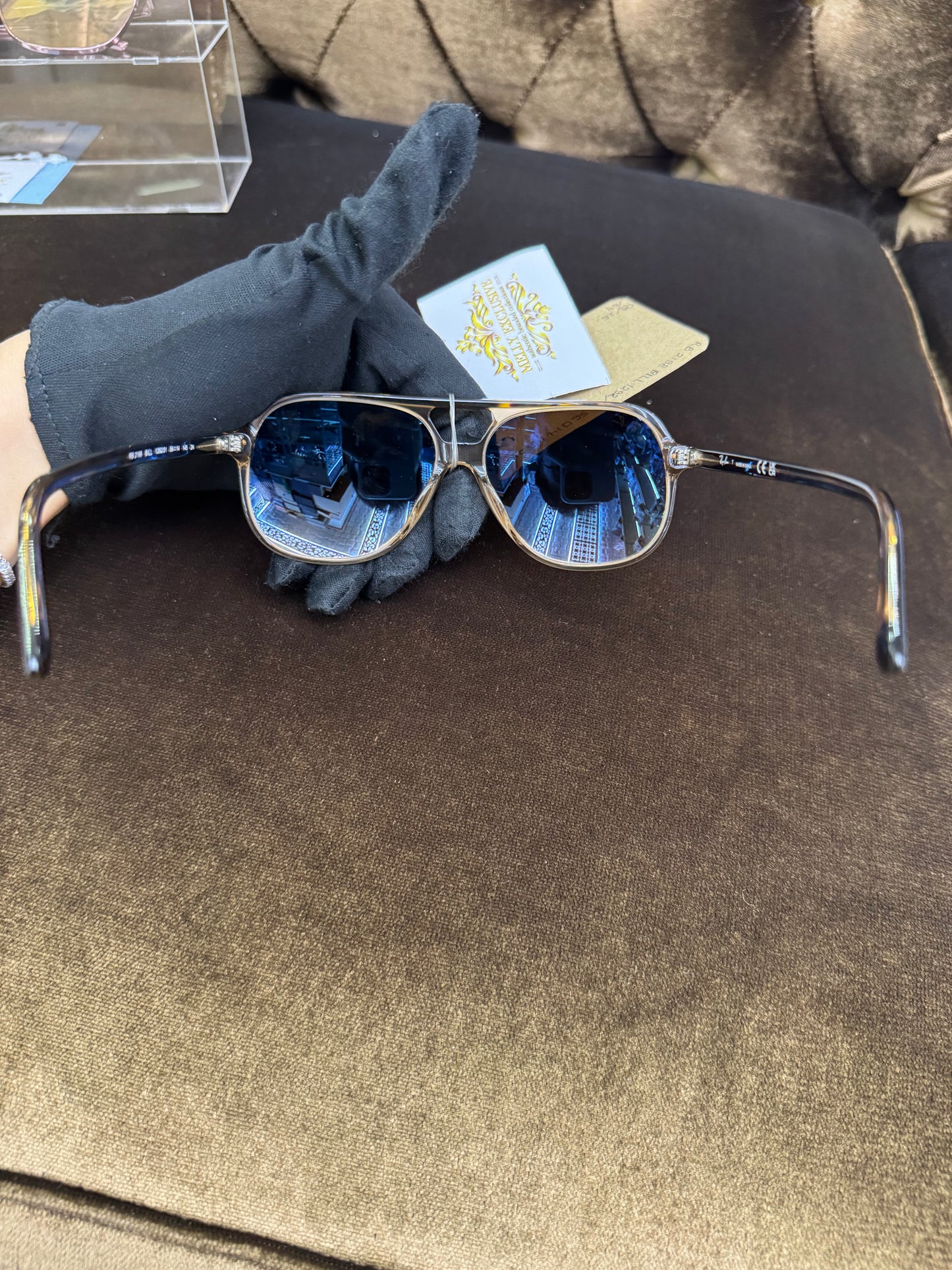 Rayban Sunglasses Havana On Transparent Brown Light Brown ( Rec, Booklet, Flanel, Case, Box)
