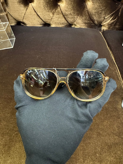 Rayban Sunglasses Havana On Transparent Brown Light Brown ( Rec, Booklet, Flanel, Case, Box)