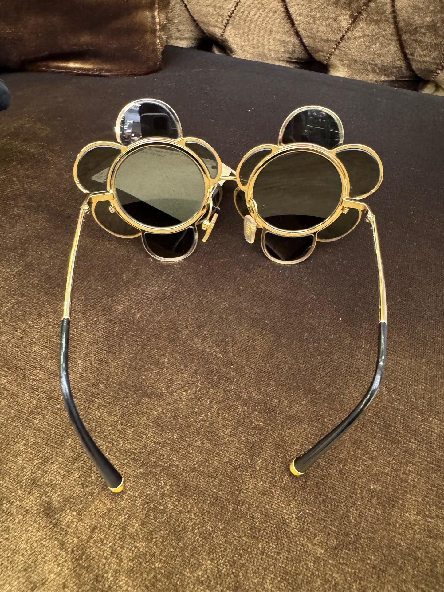 Dolce Gabbana Sunglasses Flower Form Metal Black Gold (Booklet, Certificato, Box)