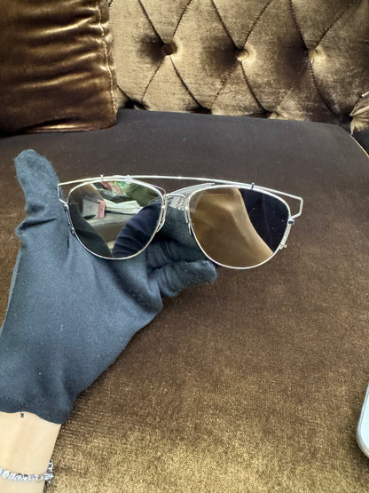 Dior Sunglasses Technologic Aviator Silver Black (Flanel, Box)